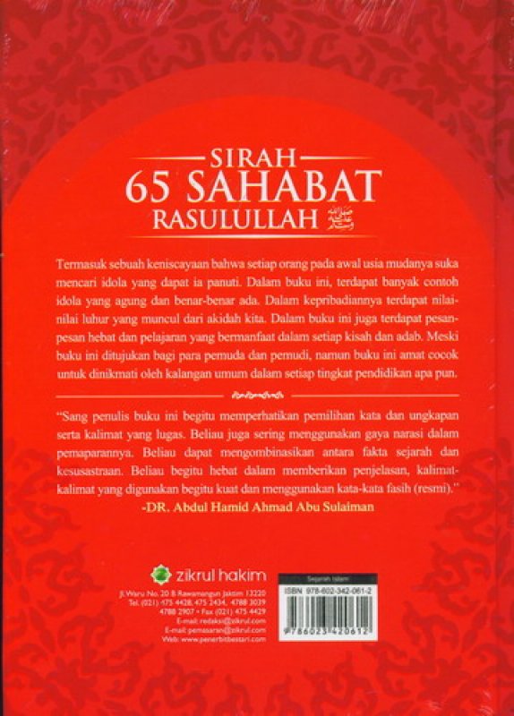 Cover Belakang Buku Sirah 65 Sahabat Rasulullah [Hard Cover]