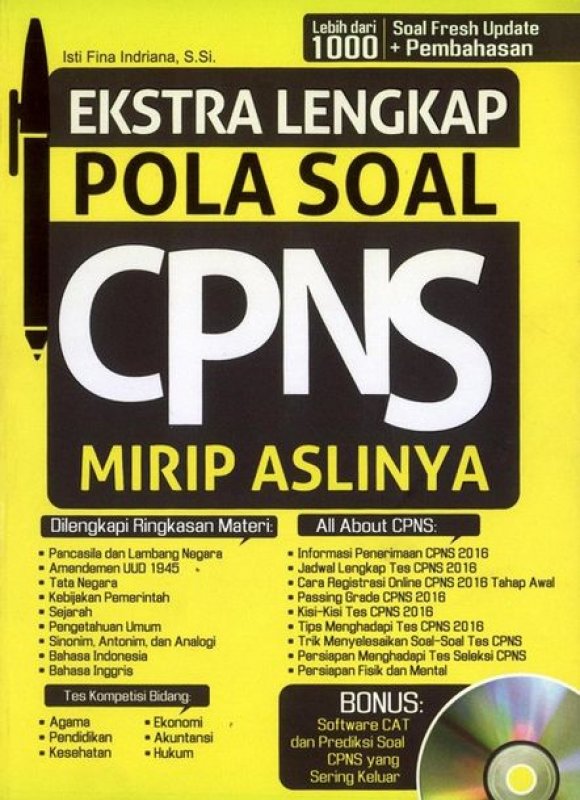 Cover Buku Ekstra Lengkap Pola Soal CPNS Mirip Aslinya + CD