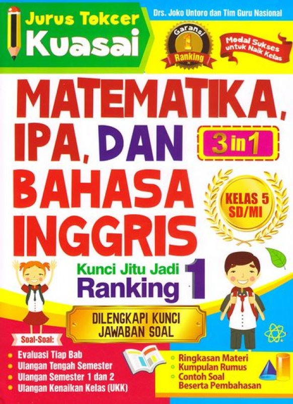 Cover Buku Jurus Tokcer Kuasai Matematika, Ipa, Dan Bahasa Inggris Kelas 5 SD/MI