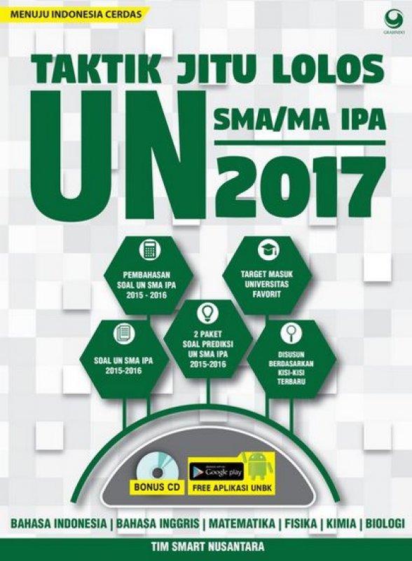 Cover Buku Taktik Jitu Lolos Un SMA/Ma IPA 2017 + Cd