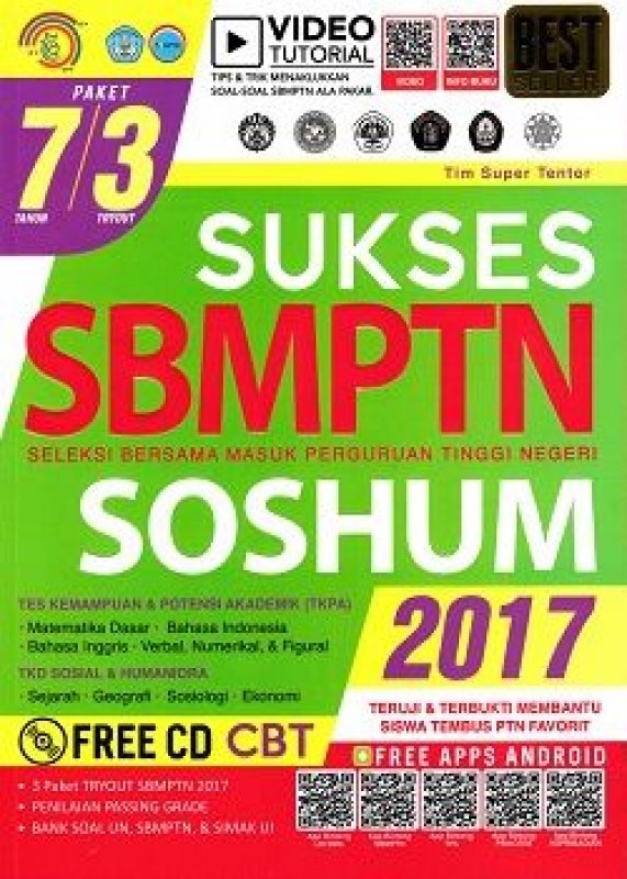 Cover Buku SUKSES SBMPTN SOSHUM 2017 Free Cd+Cbt 
