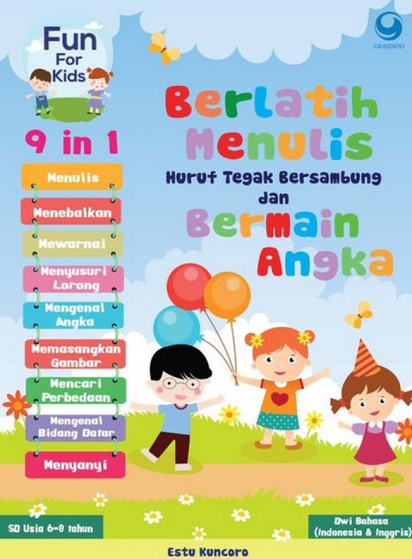 Cover Buku Fun For Kids: Berlatih Menulis Huruf Tegak Bersambung dan Bermain Angka