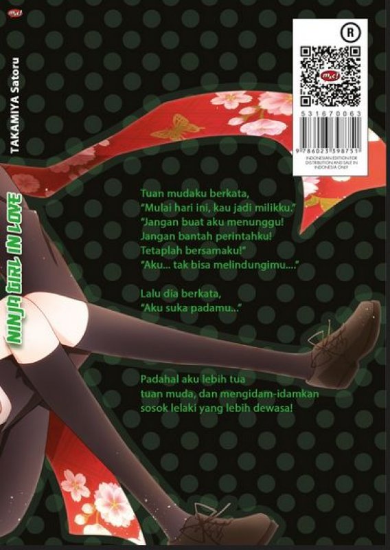Cover Belakang Buku Ninja Girl in Love