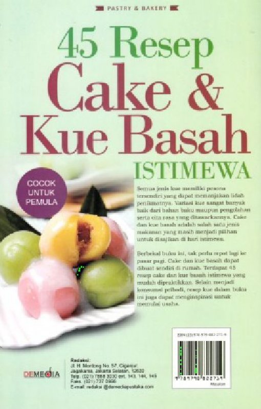 Cover Belakang Buku 45 Resep Cake & Kue Basah Istimewa