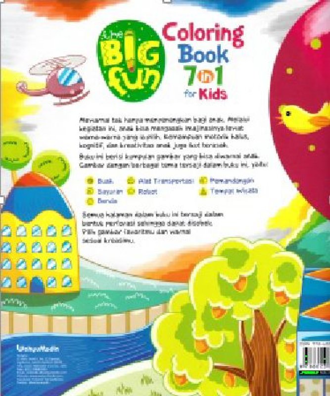 Cover Belakang Buku The Big Fun: Coloring Book 7 In 1 For Kids