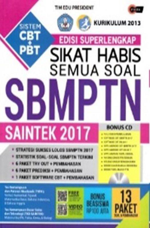 Cover Buku Sikat Habis Semua Soal SBMPTN SAINTEK 2017 Edisi Superlengkap 