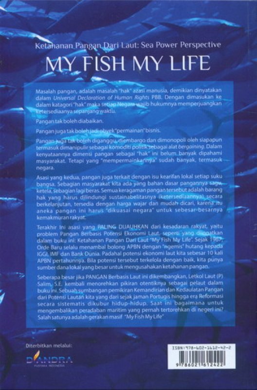 Cover Belakang Buku Ketahanan Pangan Dari Laut: Sea Power Perspective [My Fish My Life]