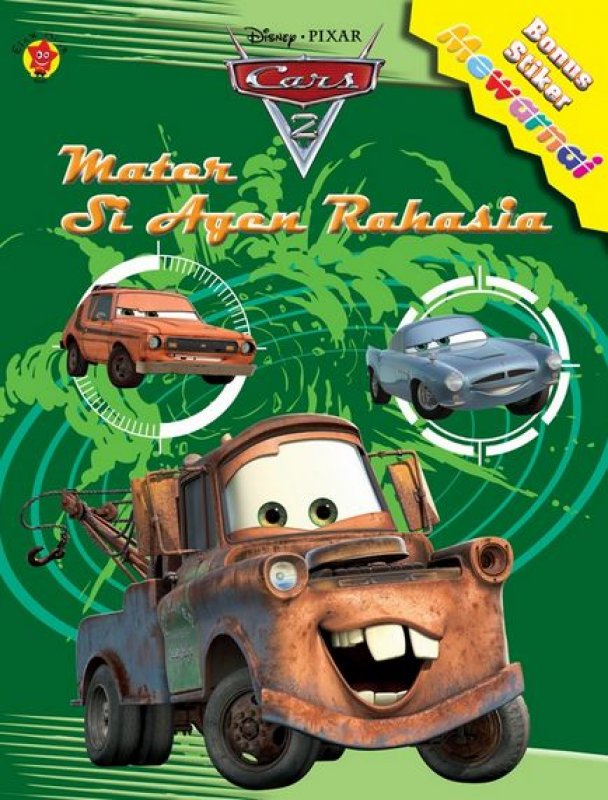Cover Buku Mewarnai Plus Stiker Cars 2: Mater Si Agen Rahasia