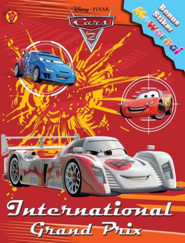 Cover Buku Mewarnai Plus Stiker Cars 2: International Grand Prix