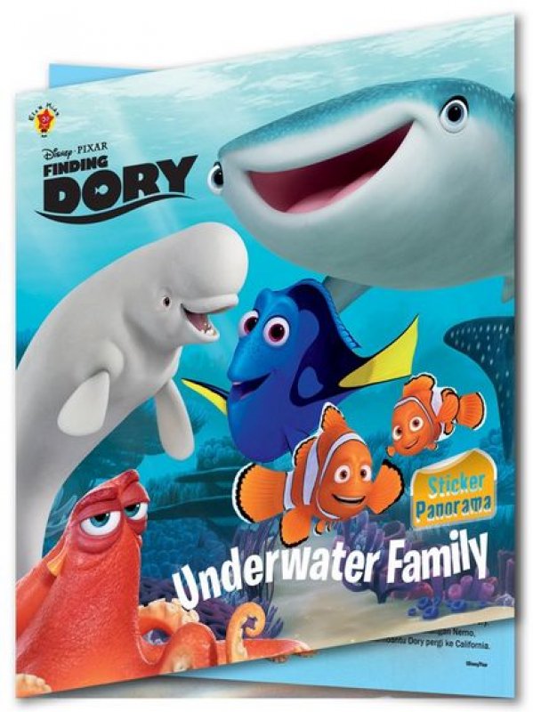 Cover Buku Sticker Panorama Finding Dory - Underwater Family