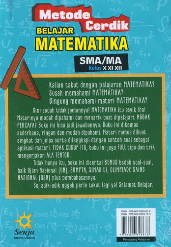 Cover Belakang Buku Metode Cerdik Belajar Matematika SMA/MA Kelas X XI XIII