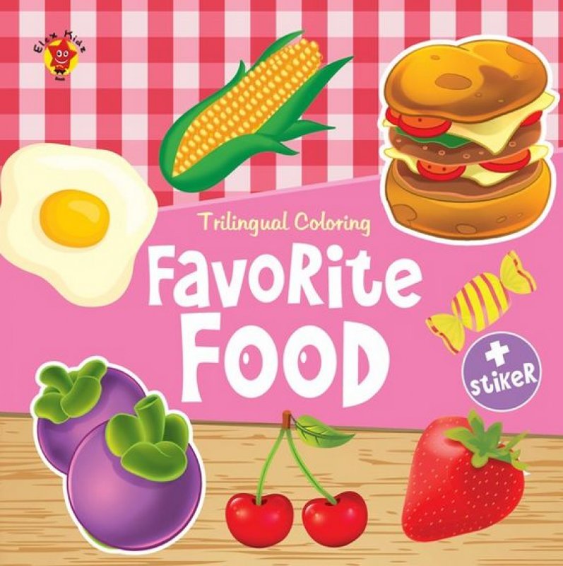 Cover Buku Trilingual Coloring : Favorite Food