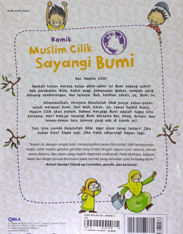 Cover Belakang Buku Komik Muslim Cilik : Sayangi Bumi