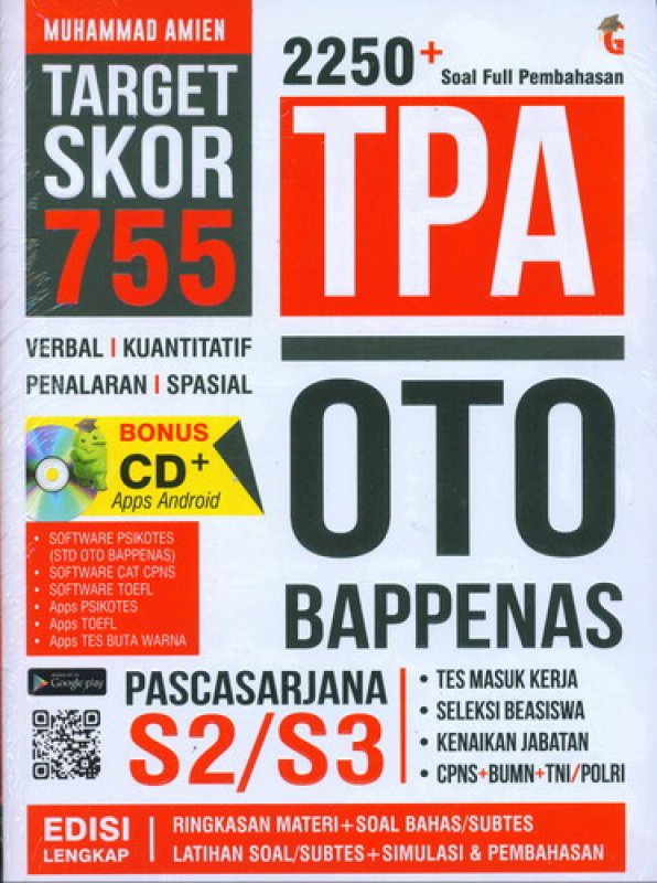 Cover Buku TARGET SKOR 755 TPA OTO BAPPENAS PASCASARJANA S2/S3