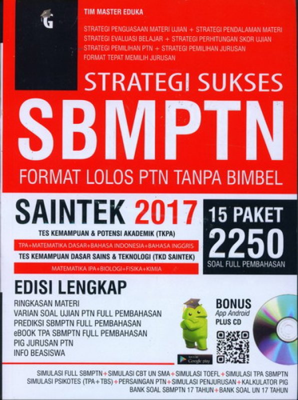 Cover Buku STRATEGI SUKSES SBMPTN SAINTEK 2017 [Bonus CD] 