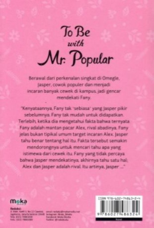 Cover Belakang Buku To Be Mr. Popular (Promo Best Book)