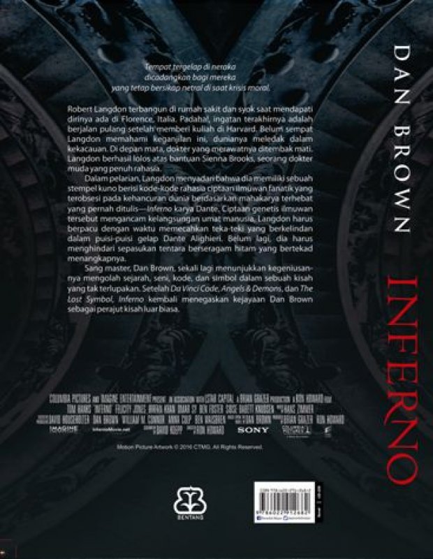 Cover Belakang Buku Inferno Movie Tie-In