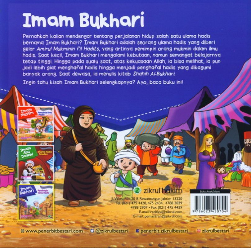 Cover Belakang Buku Imam Bukhari: Pemimpin Ilmu Hadis [full color]