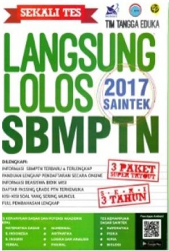 Cover Buku SEKALI TES LANGSUNG LOLOS SBMPTN 2017 SAINTEK
