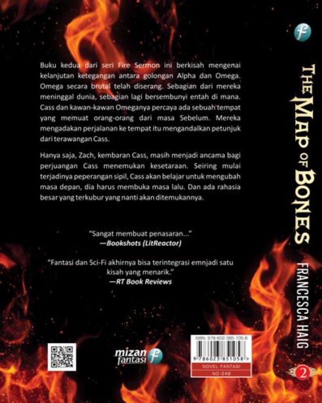 Cover Belakang Buku The Fire Sermon #2: The Map Of Bones