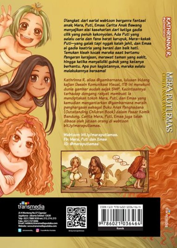 Cover Belakang Buku Mera, Puti, Emas: Cerita Anak Bawang [Edisi TTD + Sticker]