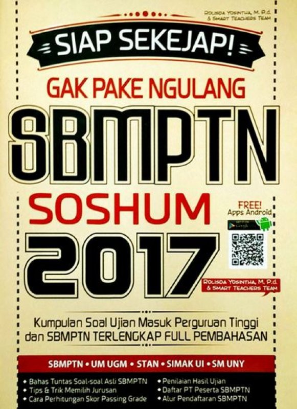 Cover Buku Siap Sekejap! Gak Pake Ngulang Sbmptn SOSHUM 2017