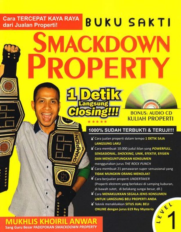 Cover Buku Buku Sakti Smackdown Property + Bonus Audio CD