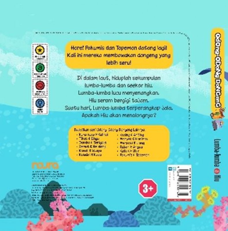 Cover Belakang Buku Odong-Odong Dongeng: Lumba-Lumba & Hiu