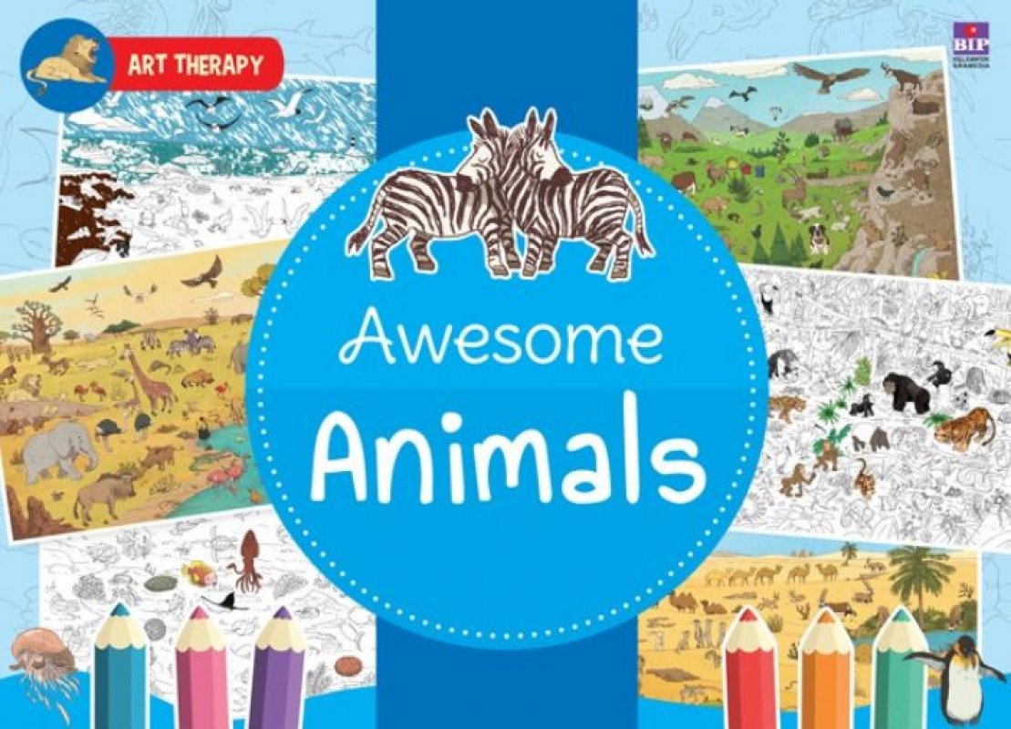 Cover Buku Art Therapy : Awesome Animals