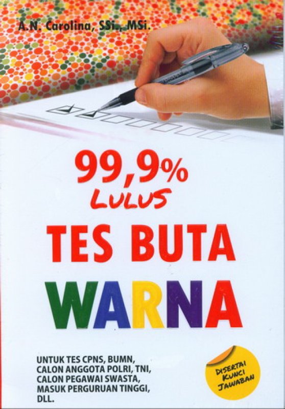 Cover Buku 99,9% Lulus Tes BUta Warna 