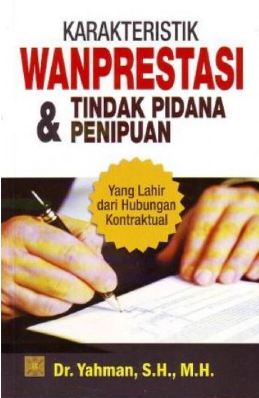 Cover Buku Karakteristik Wanprestasi & Tindak Pidana Penipuan