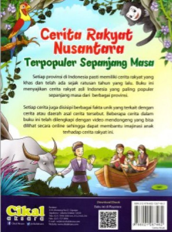 Cover Belakang Buku Cerita Rakyat Nusantara Terpopuler Sepanjang Masa [Full Color, Plus Poster]