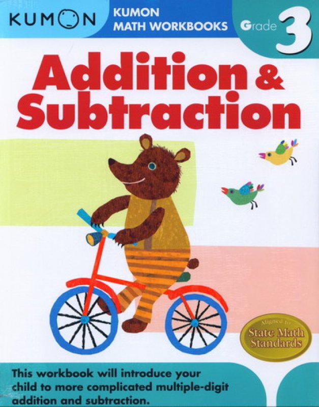 Cover Buku Kumon Math Workbooks: Addition & Subtraction - Grade 3 (english version)