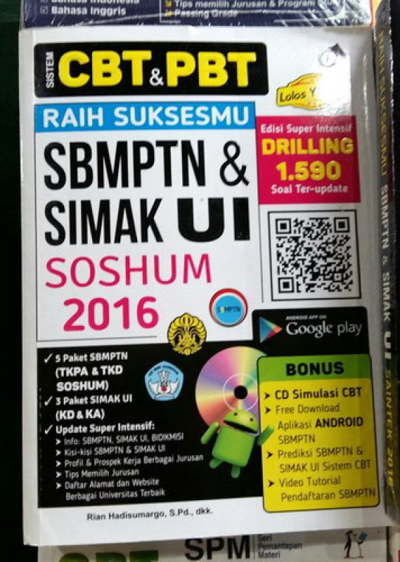 Cover Buku Raih Suksesmu SBMPTN & SIMAK UI SOSHUM 2016 [Bonus CD]