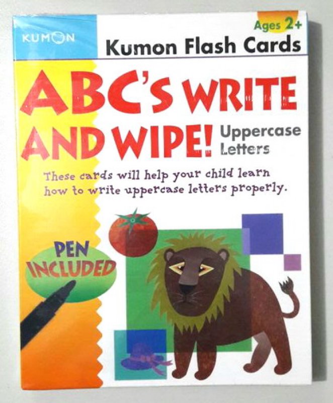 Cover Buku Kumon ABCs Write And Wipe Uppercase Letters Flash Cards (english version)