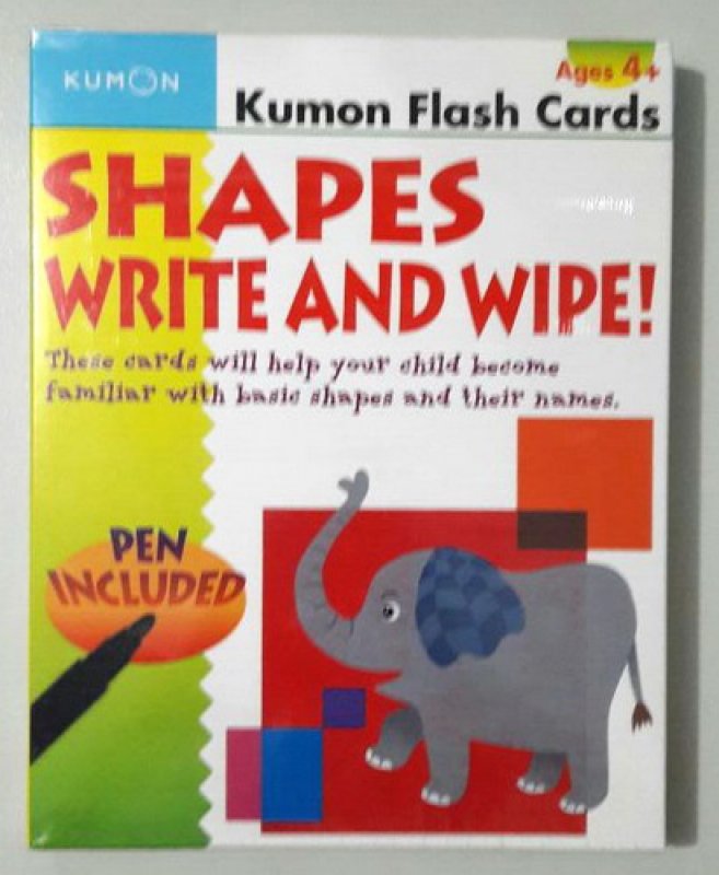 Cover Buku Kumon Shapes Write And Wipe Flash Cards (english version)