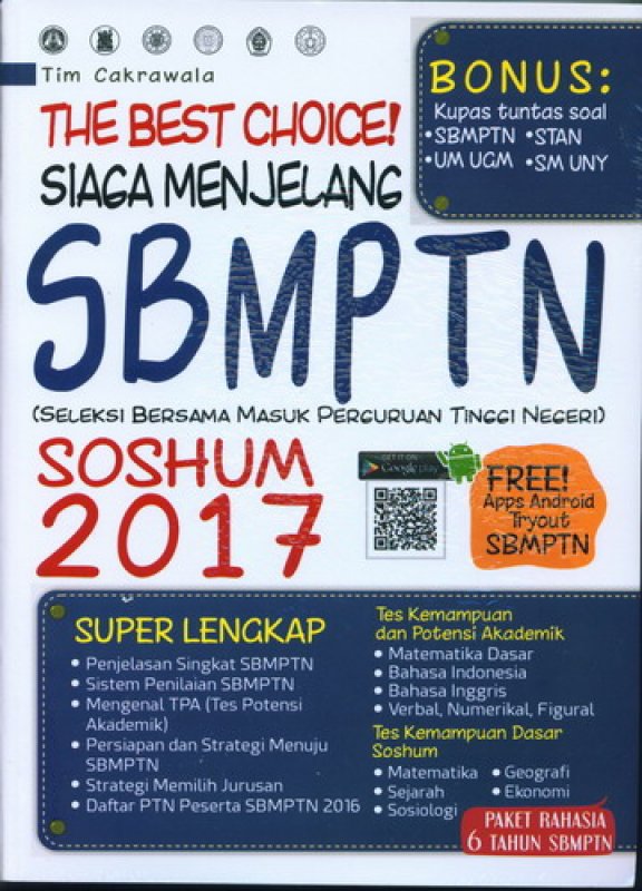 Cover Buku The Best Choice Siaga Menjelang SBMPTN SOSHUM 2017