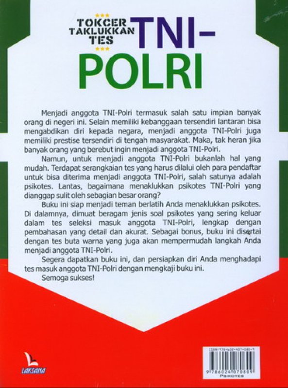 Cover Belakang Buku TOKCER Taklukkan Tes TNI-POLRI [BONUS CD CAT]