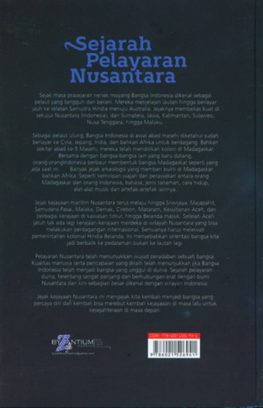 Cover Belakang Buku Sejarah Pelayaran Nusantara: Jejak Indonesia di Lautan Dunia