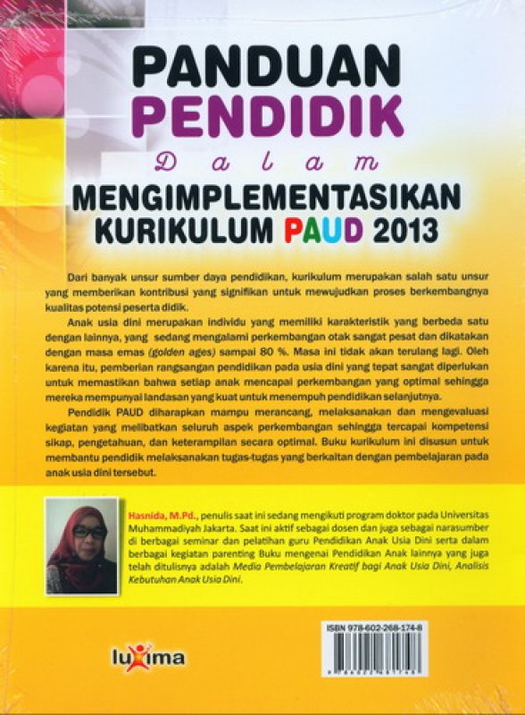 Cover Belakang Buku Panduan Pendidik Dalam Mengimplementasikan Kurikulum PAUD 2013