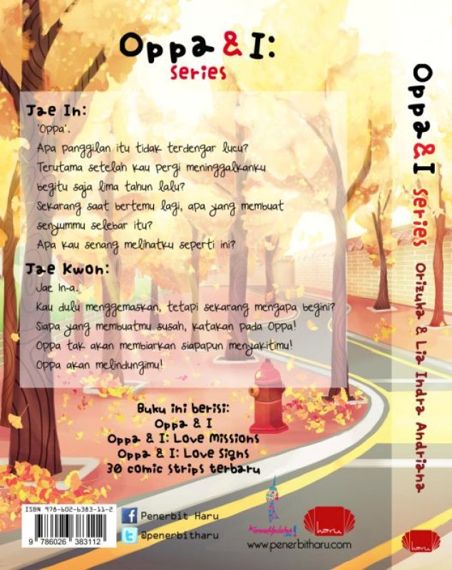 Cover Belakang Buku Oppa & I Series 