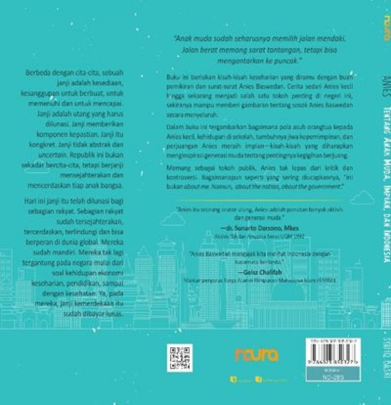 Cover Belakang Buku Anies Tentang Anak Muda Impian Dan Indonesia