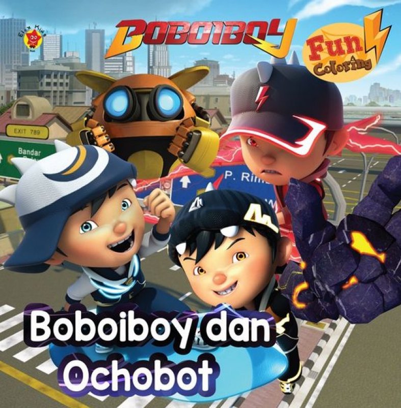 Cover Buku Boboiboy Fun Coloring : Boboiboy dan Ochobot
