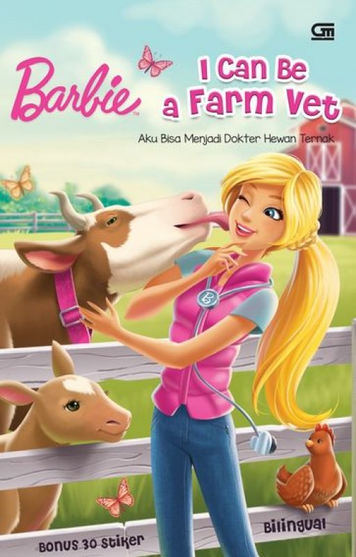 Cover Buku Barbie: Aku Bisa Menjadi Dokter Hewan Ternak - I Can Be a Farm Vet