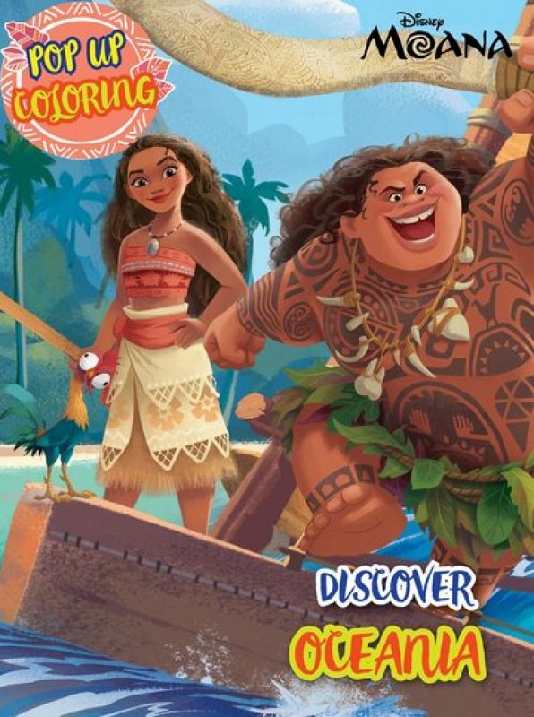 Cover Buku Pop Up Coloring Book Moana: Discover Oceania