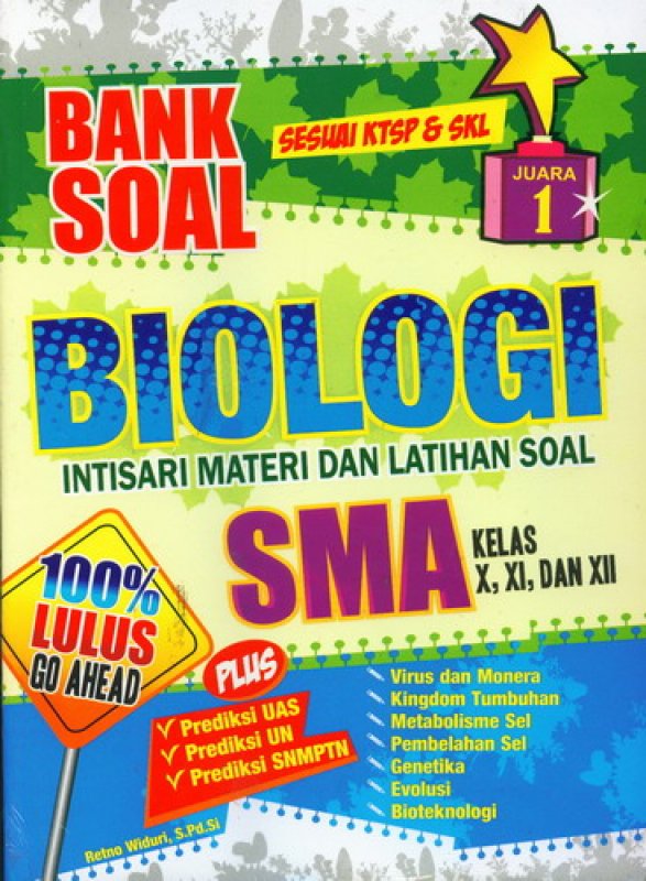 Cover Buku Bank Soal Biologi Intisari Materi dan Latihan Soal SMA Kelas X, XI, DAN XII