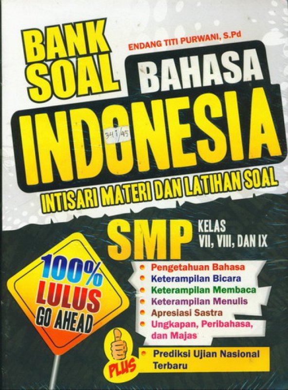 Cover Buku Bank Soal Bahasa Indonesia Intisari Materi Dan Latihan Soal SMP KELAS VII, VIII, DAN IX