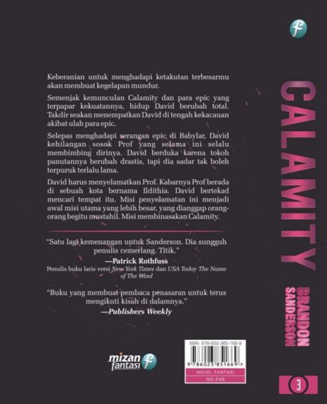 Cover Belakang Buku Reckoners Trilogy #3: Calamity