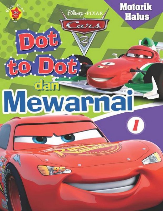 Cover Buku Motorik Halus Cars Dot To Dot Dan Mewarnai 1
