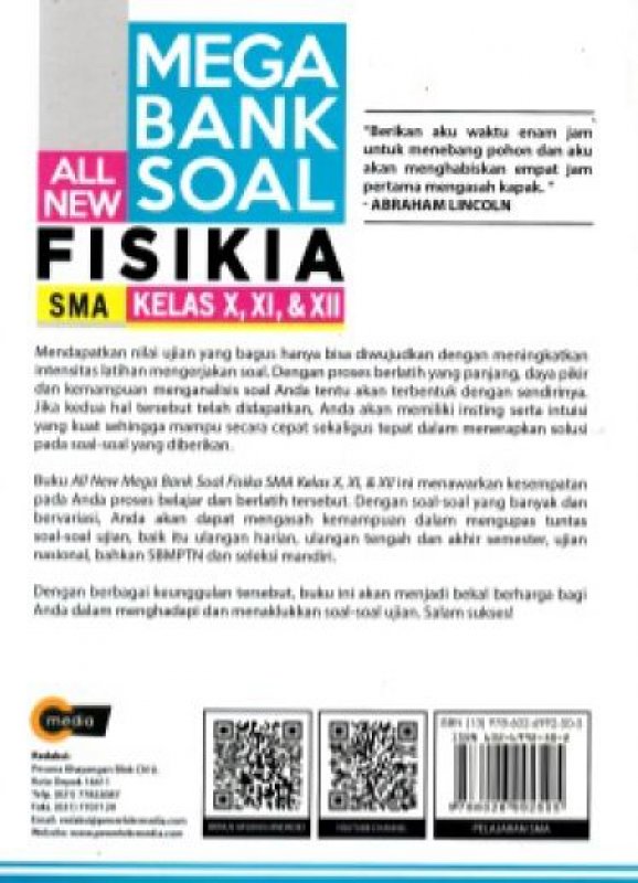 Cover Belakang Buku ALL NEW MEGA BANK SOAL FISIKA SMA KELAS X, XI, & XII (Promo Best Book)